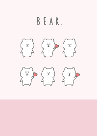 yuru white bear pink