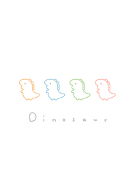 5 dinosaurs (line, col)- white.