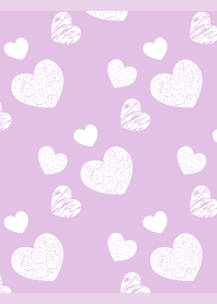 white heart pattern on light purple