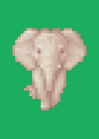 elephant Pixel Art Theme  Green 01
