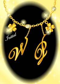 【W&P】イニシャルチャーム運気UP!ゴールド