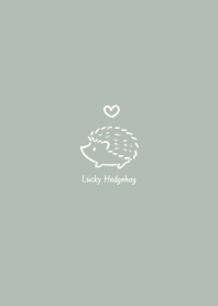 Lucky Hedgehog -smoky green- heart