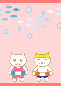 Cat Leisure01 on red