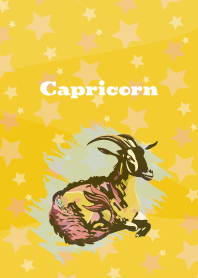 Capricorn constellation on yellow