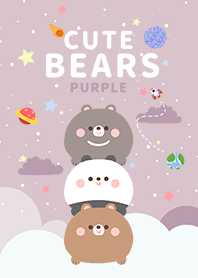 浩瀚宇宙 寶貝熊 紫色星空