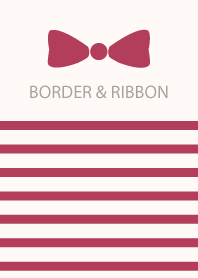 BORDER & RIBBON -PinkBrown-