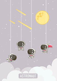 น่ารัก นักบินอวกาศ/พระจันทร์/ดาว/สีเทา