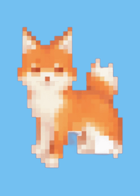 Fox Pixel Art Theme  Blue 05