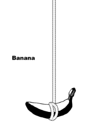 Hanging banana-white&black-