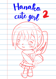 Red Blue Black pen Hanako cute girl 2