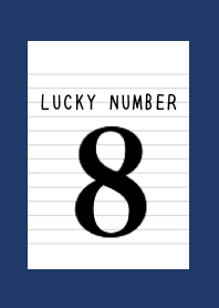 LUCKY NUMBER 8 NOTEBOOK-NAVY BLUE