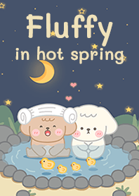 Fluffy in hot spring!