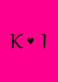 Initial "K & I" Vivid pink & black.