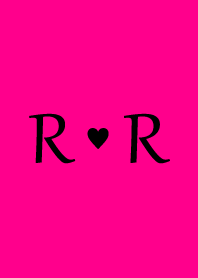 Initial "R & R" Vivid pink & black.