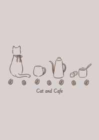 Cat and Cafe -smoky beige-