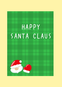 HAPPY SANTA CLAUSj-GRCHECKERED-LIGHT YEL