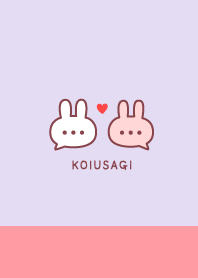 Pair Rabbet&Heart - Peach&Pink Purple