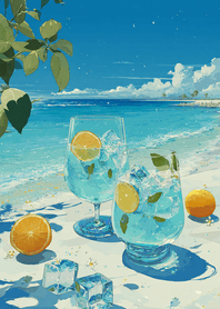 Purple Lemon Soda Summer Beach