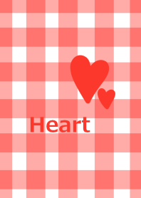 Red check pattern and heart