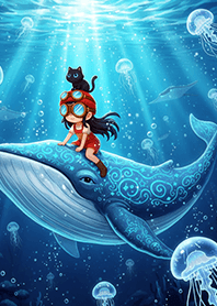 Sister : In the ocean with the whales.