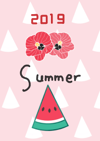 summer theme watermelon and hibiscus