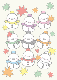 12：秋の紅葉：カラフルスノーマン