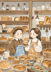 Bread and a happy breakfast