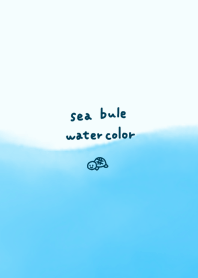 海ブルー水彩