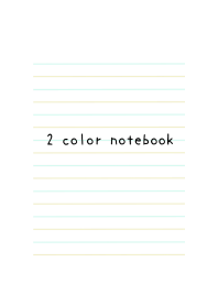 2 COLOR NOTEBOOK-LB&YEL GR-WHITE