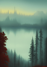 Misty tranquil lake 8D35b4