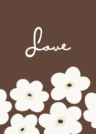 in bloom, flower wh - dark brown