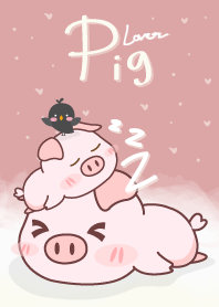 หมูอ้วนขี้เซา สีชมพู