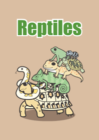 Cute reptiles(tortoise etc...) family