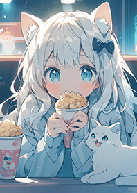 在家看劇吃爆米花的喵女孩❤療癒您的心55