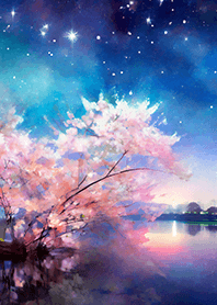 Beautiful night cherry blossoms#2669