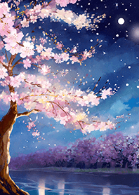 Beautiful night cherry blossoms#920