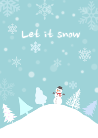 雪大好き！雪だるまと雪の結晶