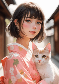 Kyoto Healing Trip5-Kimono Gir&cat