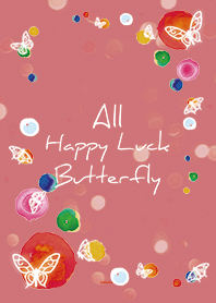 Red : Watercolor & butterflies