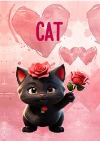 Simple Love You Black Cat Theme