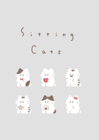 6 Sitting Cats(NoLine)/gray WH/CL
