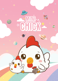 Chicken Sky Rainbow Pink Lady