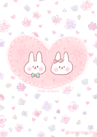 Happy heart couple rabbit