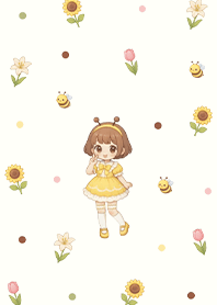 Little girl and cute bee (Pp)