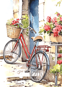 bicycle in corner of house