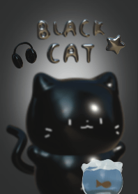 Black cat is lucky (dark mode)