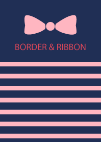 BORDER & PINKRIBBON -Navy 2-
