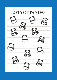 LOTS OF PANDAS NOTEBOOK/BLUE/WHITE