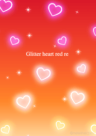 Glitter heart red re