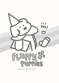 可愛的爪子毛茸茸的小狗